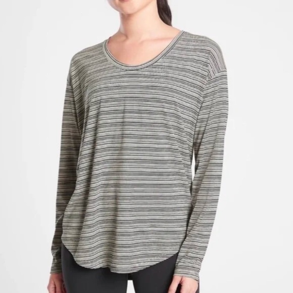 Athleta Stratus Striped long sleeve top